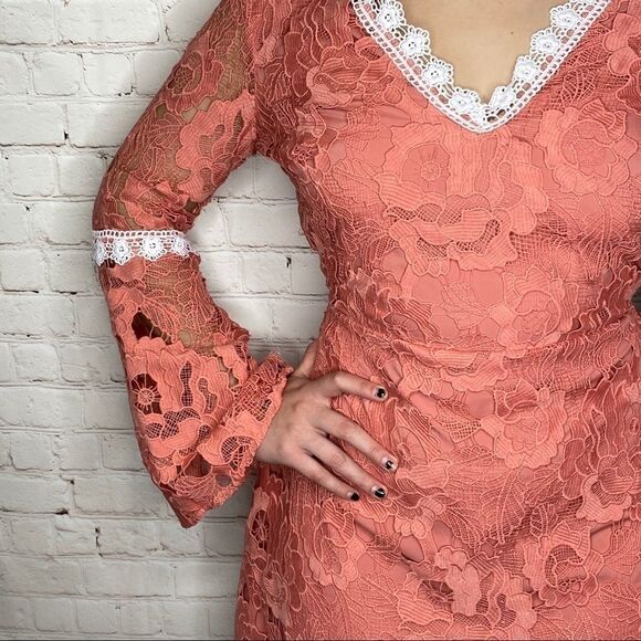 Alexia Admor Pink Contrast Lace Dress - Picture 7 of 15